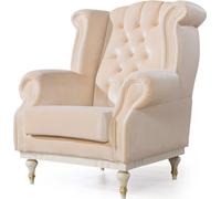 Fauteuil blanc rétro Chesterfield 1 place Fauteuil de bar Salon 1 place