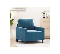 Vidaxl Fauteuil Bleu 60 Cm Velours Bleu
