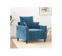 Vidaxl Fauteuil Bleu 60 Cm Velours Bleu