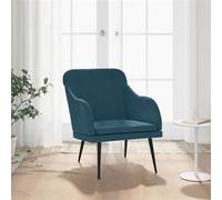 Fauteuil Bleu 63x76x80 cm Velours Bleu G