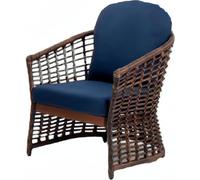 Fauteuil bleu Design Meuble élégant Moderne Fauteuil 1 place en rotin stylé