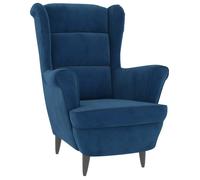 Fauteuil bleu - Dimensions L74x P84xH100 cm - Velours 100% polyester 1472720