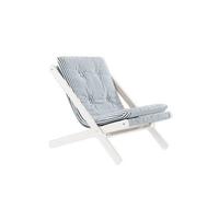 Fauteuil Boogie 611 Bleu plage/Pin laqué blanc