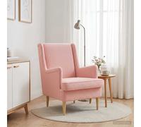 vidaXL Fauteuil Rose Tissu en Laine de Mouton, Fauteuil Moderne, sièges Confortables, Chic, Moelleux, Meubles durables pour Le Salon, déco stylée