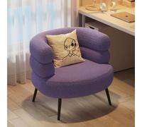 Fauteuil Bouclé Élégant,Fauteuil de Maquillage Moderne pour Chambre,Fauteuil Salon Relax Style Nordique avec Accoudoirs Arrondis,Rembourrage en Mousse et Cadre Métallique C,67CM