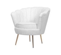Fauteuil bouclette "Floria" - 75 x 68 x 77,5 cm - Blanc
