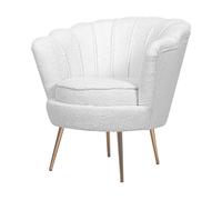 Fauteuil Bouclette "Floria" - 75 X 68 X 77,5 Cm - Blanc Blanc