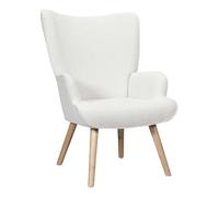 The home deco factory Fauteuil Rhea Bouclette Blanc
