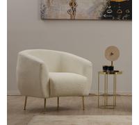 Garcia fauteuil bouclettes rond crème