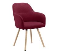 Fauteuil Bruneau Léon - Tissu bordeaux - Pieds bois - Chaises de salle à manger - Bruneau