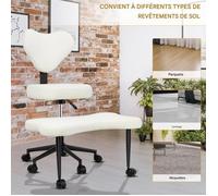 Fauteuil bureau blanc pivotant reglable dossier et plateau assise large pour position lotus ou demi lotus