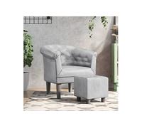 vidaXL – Fauteuil cabriolet avec repose‑pied – Dossier et accoudoirs – Similicuir argenté