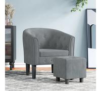 vidaXL Fauteuil cabriolet 356470 avec accoudoirs, siège rembourré et dossier Velours gris foncé