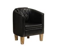 vidaXL Chaise cabriolet Cuir véritable Noir