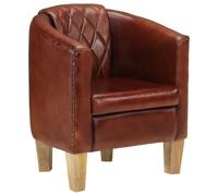 Fauteuil Cabriolet Chaise Salle de Séjour Marron Clair Cuir Véritable vidaXL