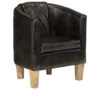 Fauteuil Cabriolet Chaise Salle de Séjour Marron Clair Cuir Véritable vidaXL