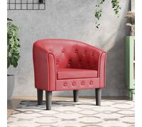 Fauteuil Cabriolet Chaise Siège Salon Chambre Rouge Bordeaux Similicuir vidaXL