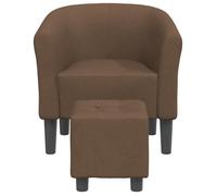 Fauteuil cabriolet - CUQUE - CQ019 - Marron - Tissu 100% polyester - Repose-pied inclus