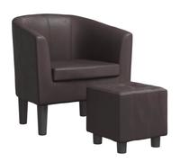 Fauteuil cabriolet - FYDUN - VE017 - Similicuir marron - Repose-pied inclus - Design contemporain