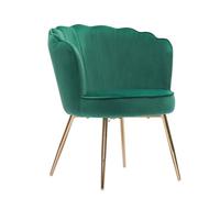 Fauteuil CALLISTA en velours vert sapin avec pieds doré