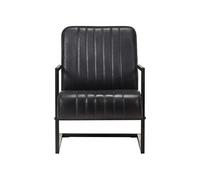 Fauteuil cantilever Noir Cuir véritable