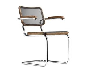 Fauteuil cantilever S 64 N Pure Materials armrests and frame oiled walnut