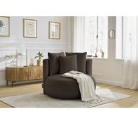 Fauteuil CESAR tissu bouclette marron BOBOCHIC Marron
