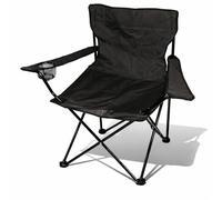 Fauteuil Chaise de camping pliable Pêcheur Chaise régie Noir Pêche avec porte-gobelet et sac