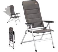 Skandika Fauteuil Pliant Lepola | Chaise de Camping Pliable en Aluminium, Dossier réglable en 7 Positions, rembourré, Dossier Haut, accoudoirs, Appui-tête | Chaise Camping, Jardin