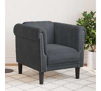 Vidaxl Fauteuil Gris Foncé Velours Gris