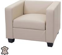 Fauteuil Chaise longue Lille ~ cuir, crème