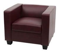 Fauteuil chaise lounge Lille similicuir, rouge-brun