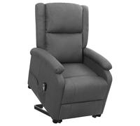 Fauteuil Chaise Siège Inclinable Salle de Séjour Salon Gris Clair Tissu vidaXL