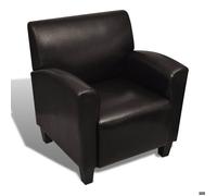 Fauteuil chaise siège lounge design club sofa salon cuir synthétique marron foncé 1102043/3