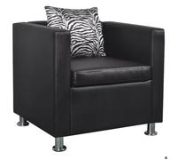 Fauteuil chaise siège lounge design club sofa salon cuir synthétique noir 1102078/3