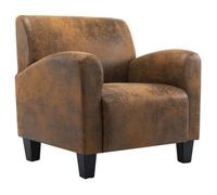 Fauteuil chaise siège lounge design club sofa salon marron synthétique daim 1102206/3