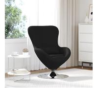 Fauteuil - Chaise Œuf Tissu Noir - Ergonomique - Pivotant - Design Contemporain