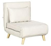 HOMCOM Fauteuil Convertible 2 en 1 chauffeuse lit 1 Place Dossier Réglable Canapé clic-clac avec Pieds en Bois et Coussin