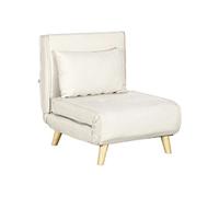 HOMCOM Fauteuil Convertible 2 en 1 chauffeuse lit 1 Place Dossier Réglable Canapé clic-clac avec Pieds en Bois et Coussin