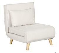 HOMCOM Fauteuil Convertible 2 en 1 chauffeuse lit 1 Place Dossier Réglable Canapé clic-clac avec Pieds en Bois et Coussin