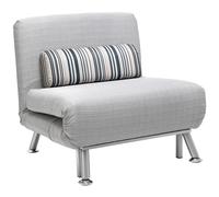 HOMCOM Fauteuil Convertible 1 Place chauffeuse 3 en 1 Fauteuil lit en Lin avec Dossier réglable en 5 Positions, Coussin Inclus, canapé-lit 1 Place pour invités, Salon, Charge 150 kg Gris