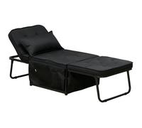 Fauteuil chauffeuse convertible - HOMCOM - 4 en 1 - dossier inclinable 5 position - coussin inclus - 180 x 64 x 40 cm - noir