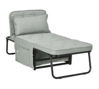 Fauteuil chauffeuse convertible HOMCOM Lin (100% polyester) 180x64x40cm Gris clair