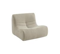 Fauteuil chauffeuse en bouclette texturée beige style contemporain 1 place