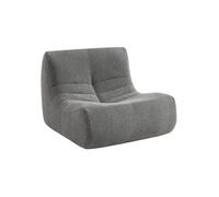 Fauteuil chauffeuse en bouclette texturée gris style contemporain 1 place