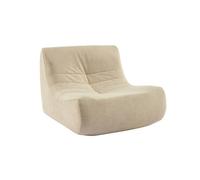 Fauteuil chauffeuse en velours style contemporain 1 place beige