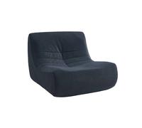 Fauteuil chauffeuse en velours style contemporain 1 place bleu foncé