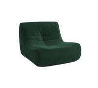 Fauteuil chauffeuse en velours style contemporain 1 place vert