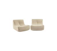 sweeek - Fauteuil chauffeuse en Velours Style Contemporain 2 Places Beige