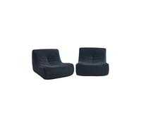 sweeek - Fauteuil chauffeuse en Velours Style Contemporain 2 Places Bleu foncé
